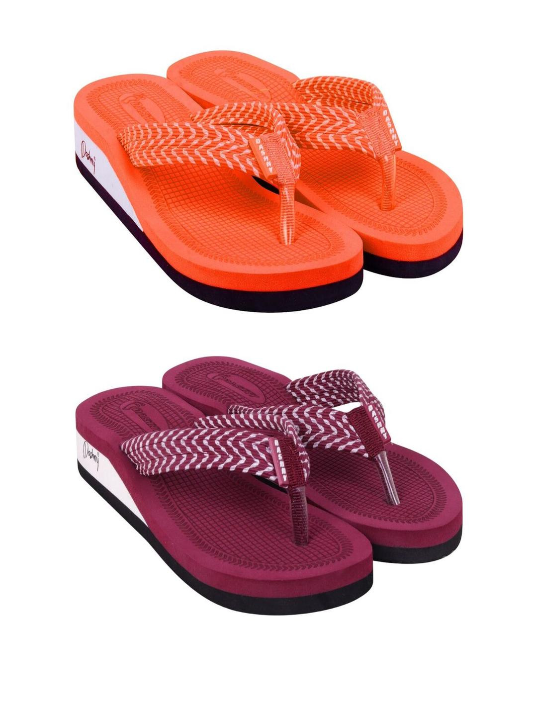 DASHNY Maroon Rubber Flip Flops