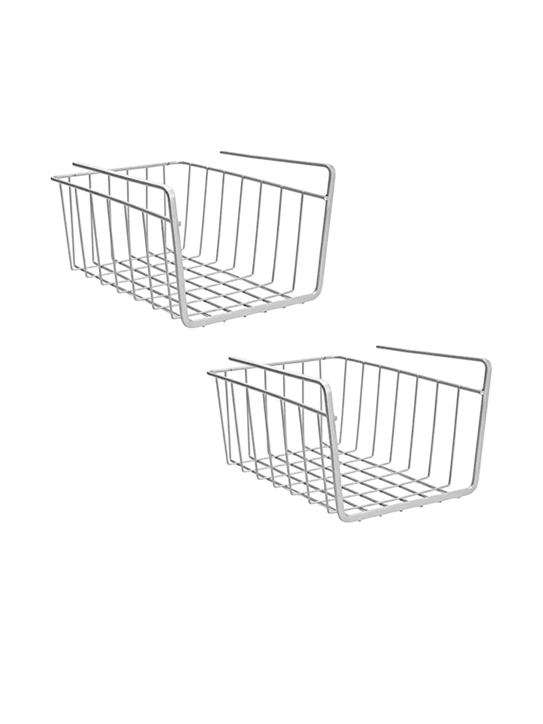 Go Hooked Silver-Toned Set Of 2 Water Resistant Multi-Utility Undershelf Organisers