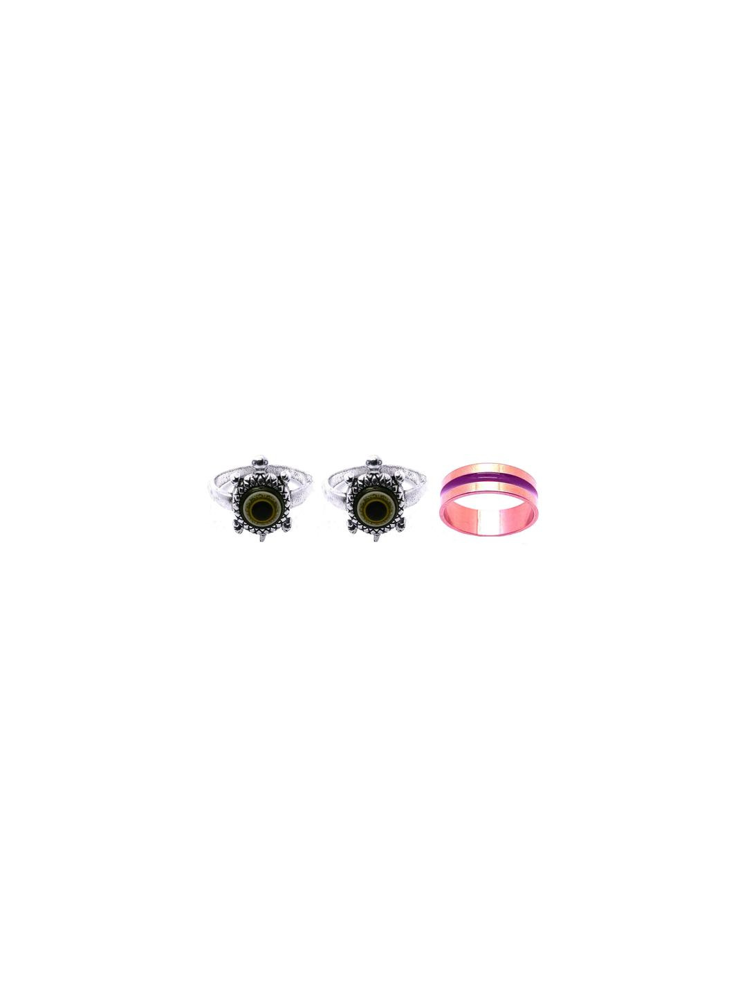 Dynamic Retail Global Unisex Multicolor Pack of 3 Ethnic Rings