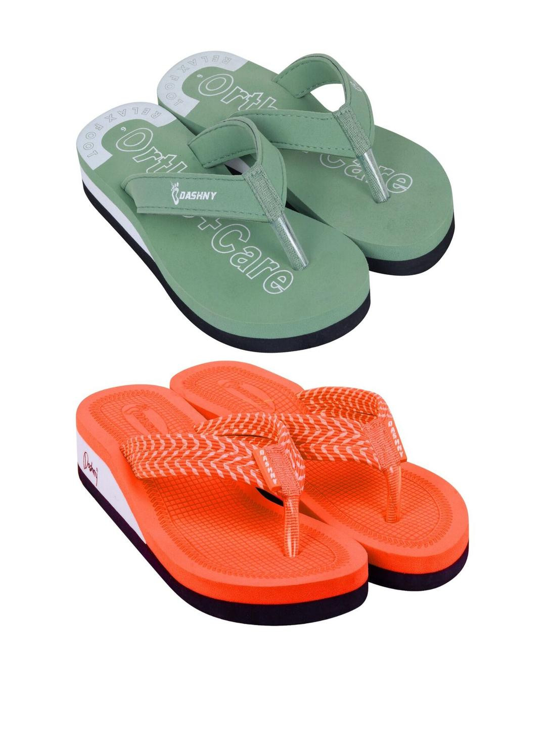 DASHNY Orange Rubber Flip Flops