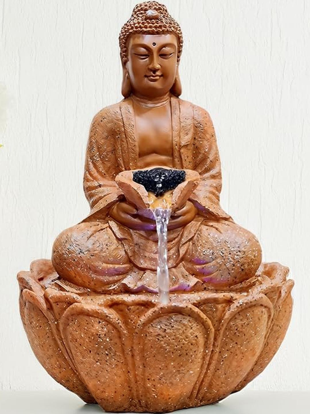 CraftEstate Buddha Statue Water Fountain with Flowing Water
