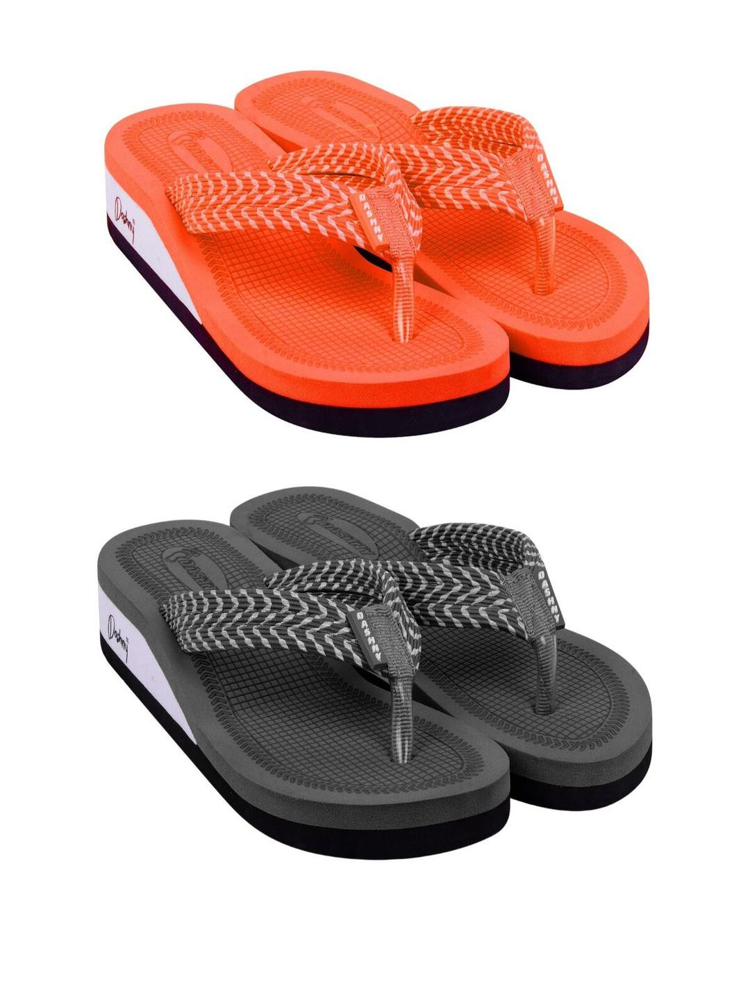 DASHNY Grey Rubber Flip Flops