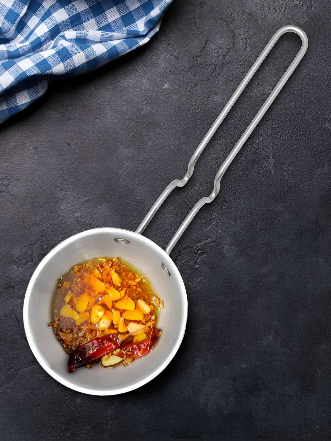 Allo TriPly Stainless-Steel Non-Stick Induction & Gas Safe Tadka Pan- 12cm- 320ml