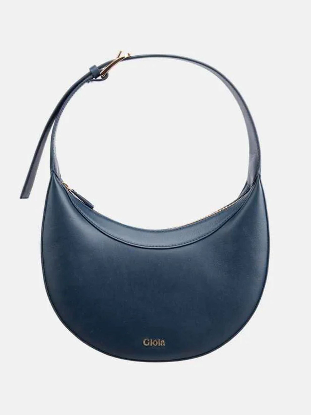 GIOIA Women Navy Leather Audrey Moon Shoulder Bag
