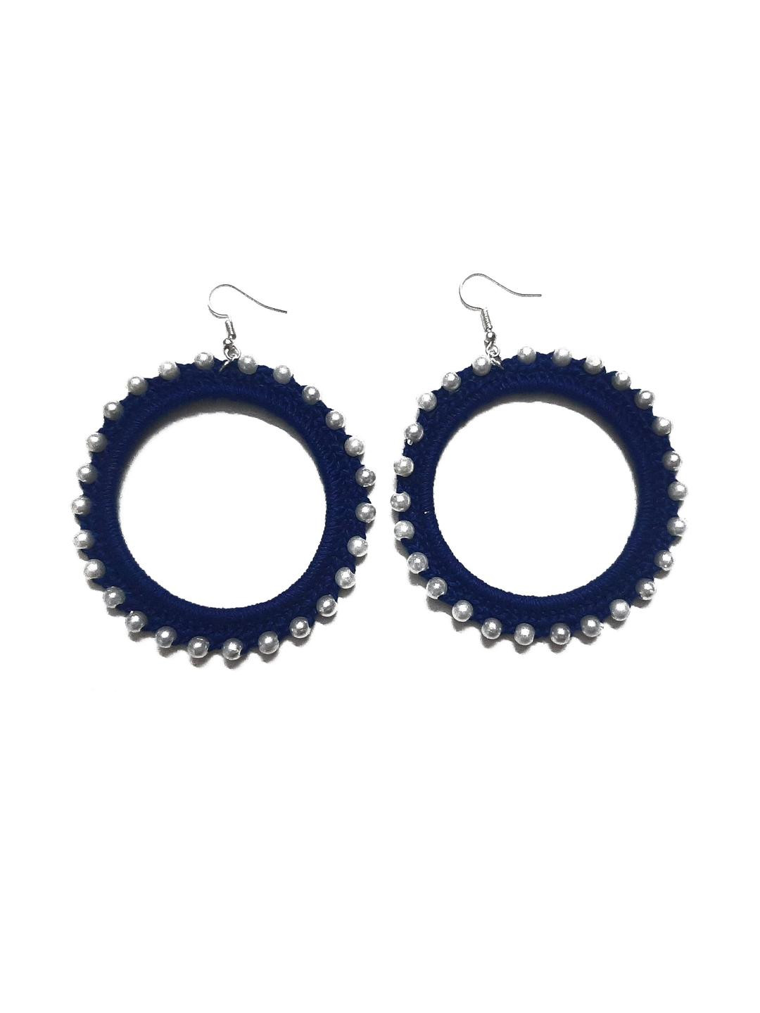 My Little Princess blue Circular Hoop Earrings