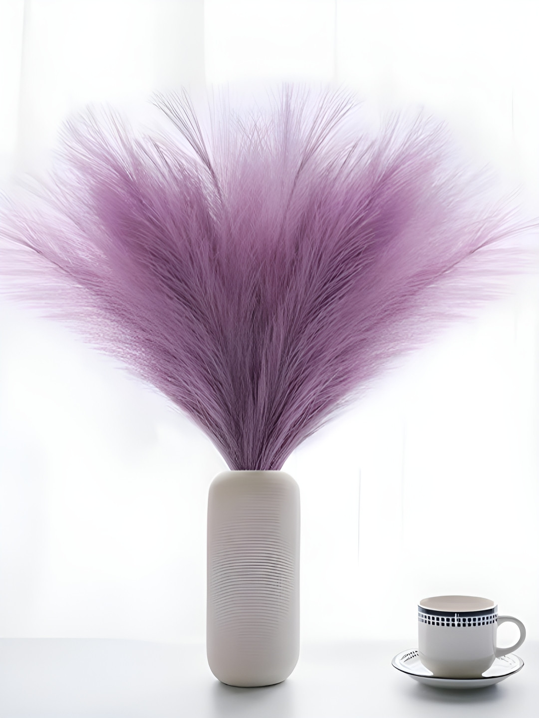 Art Street Purple Artificial Pampas Faux Non-Shedding Feather Grass