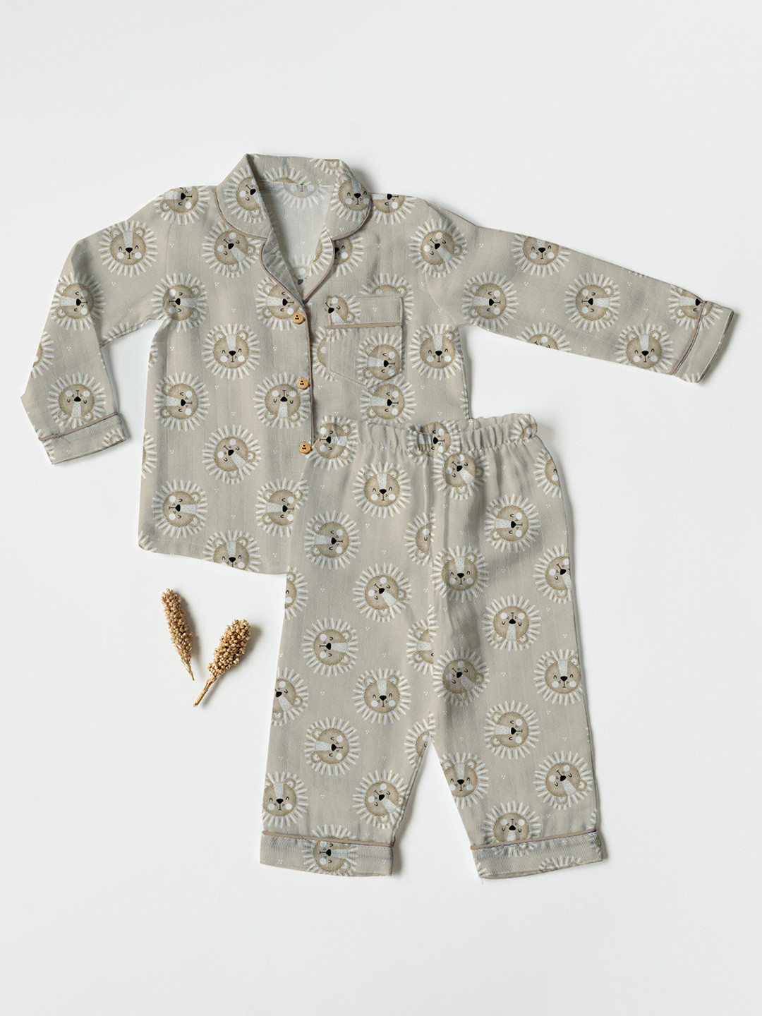 cocoon care Bamboo Cotton Muslin Nightsuit Set for Babies