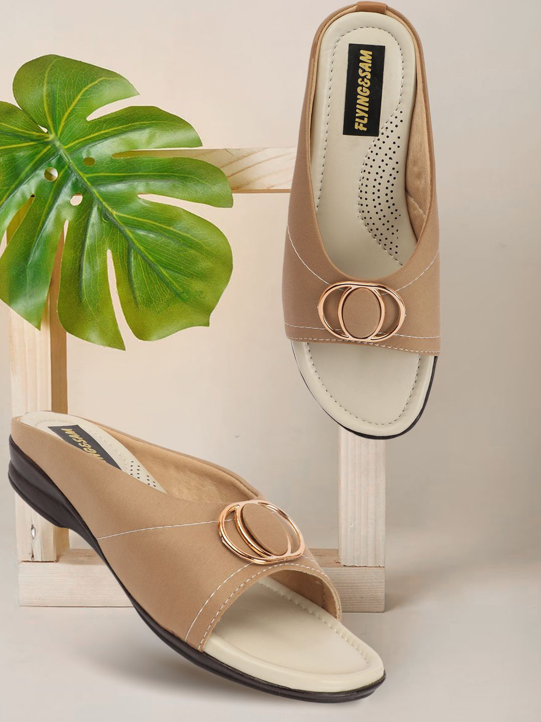 FLYING&SAM Women Open Toe Flats