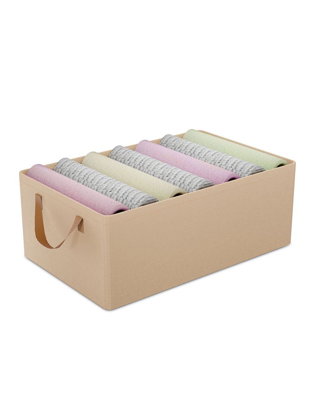 Aura Beige Coloured Foldable Cloth Organizer With Handles