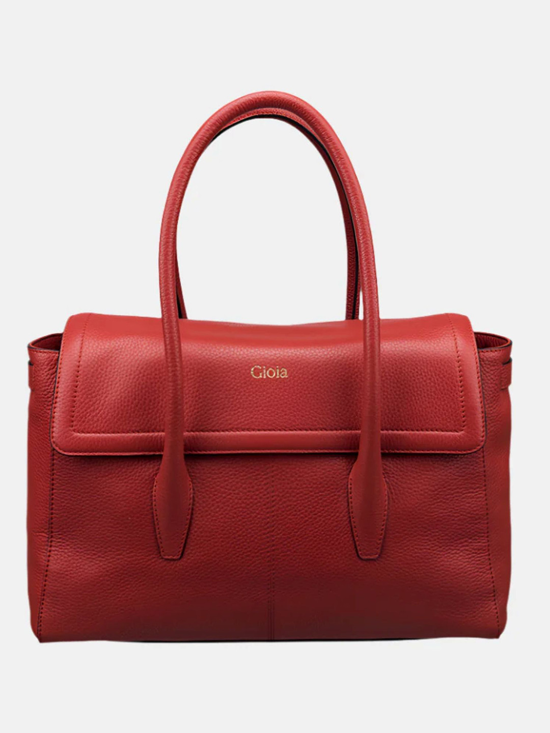 Gioia Women Red Leather Anna Flapover Tote Bag