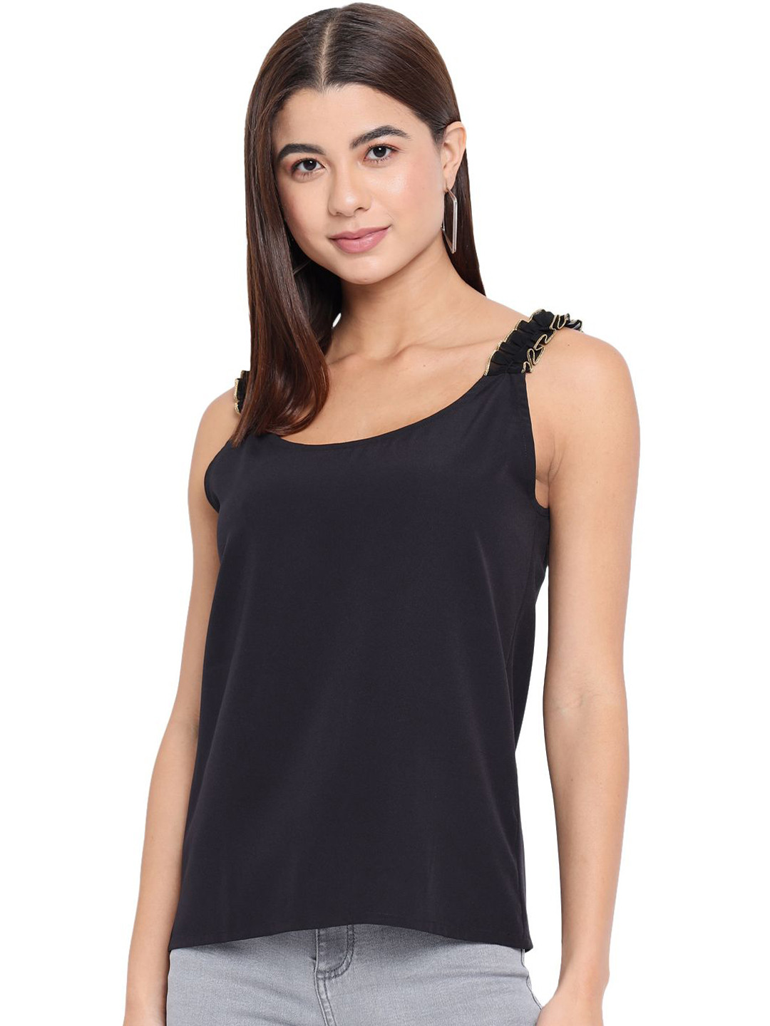 OTIRA Women Shoulder Straps Crepe Top