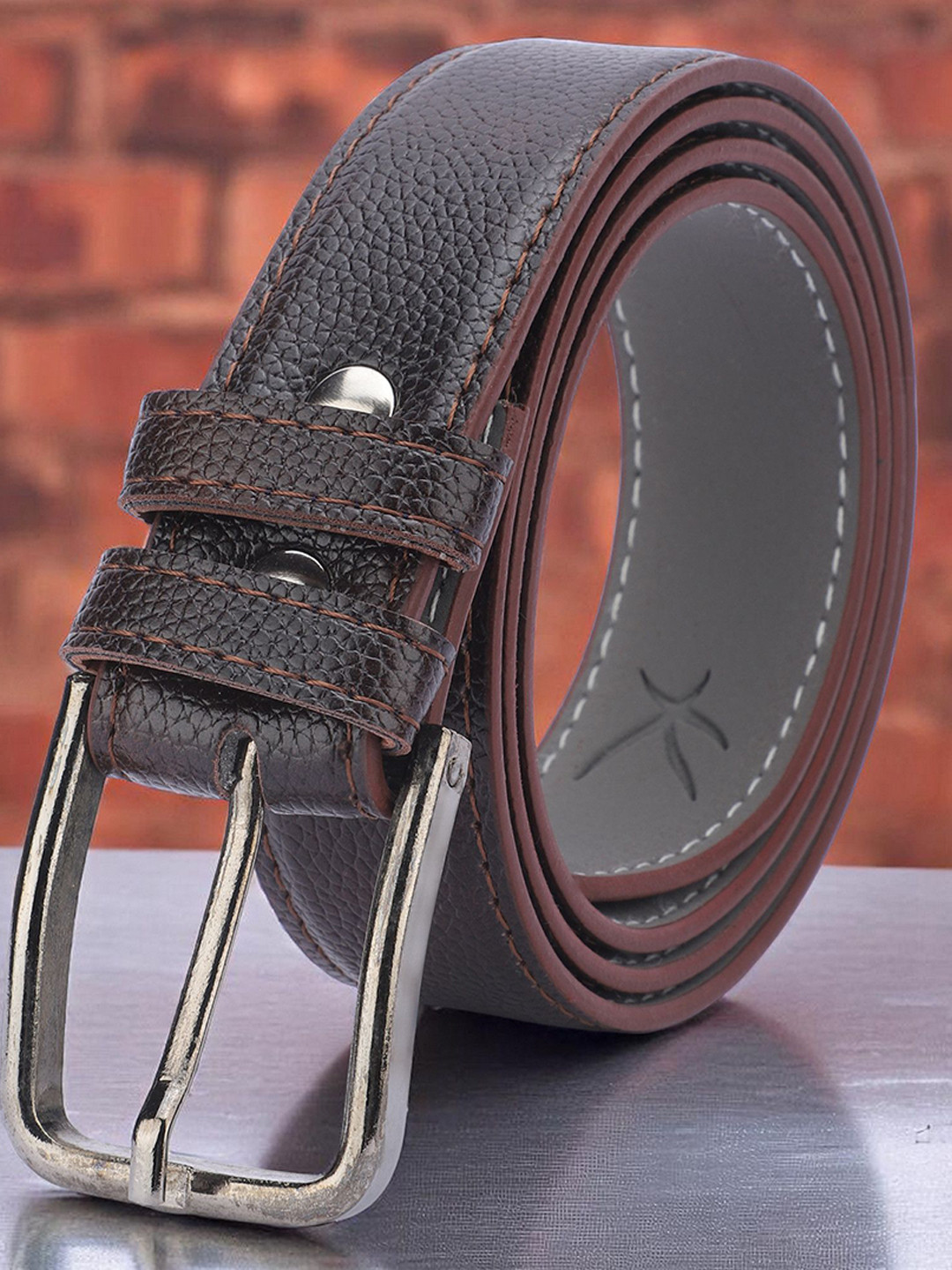Provogue Men Textured Belt With Tang Closure
