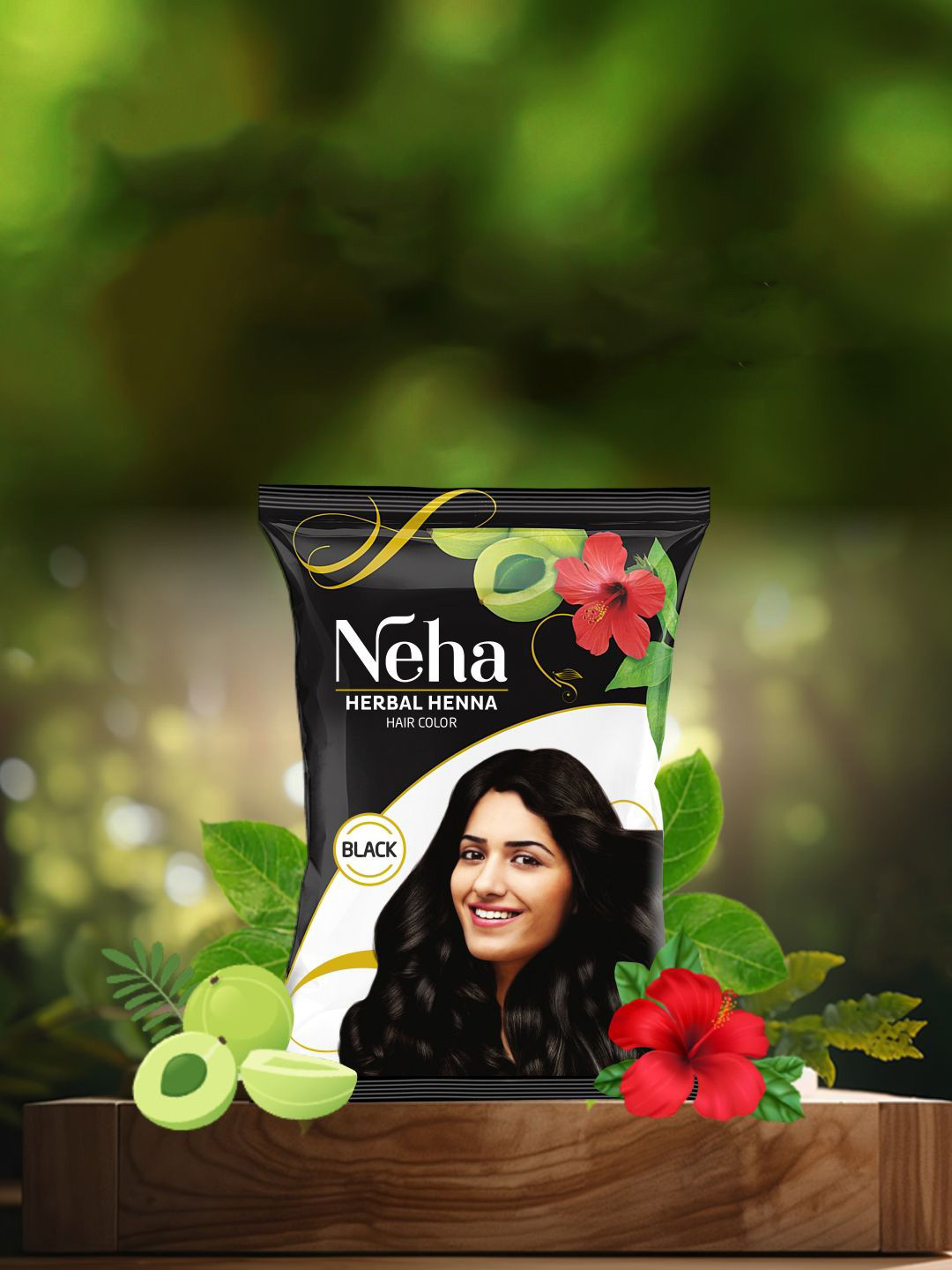 Neha Herbal Set Of 10 Heena Hair Color - 10 g Each - Black