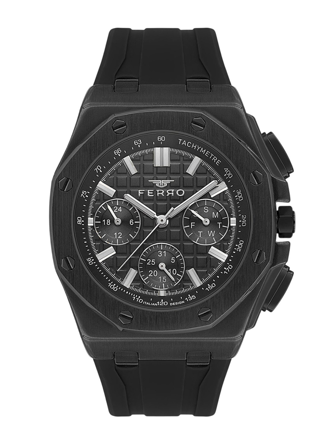 Ferro Men Brass Dial & Straps Analogue Watch FM43001D-G