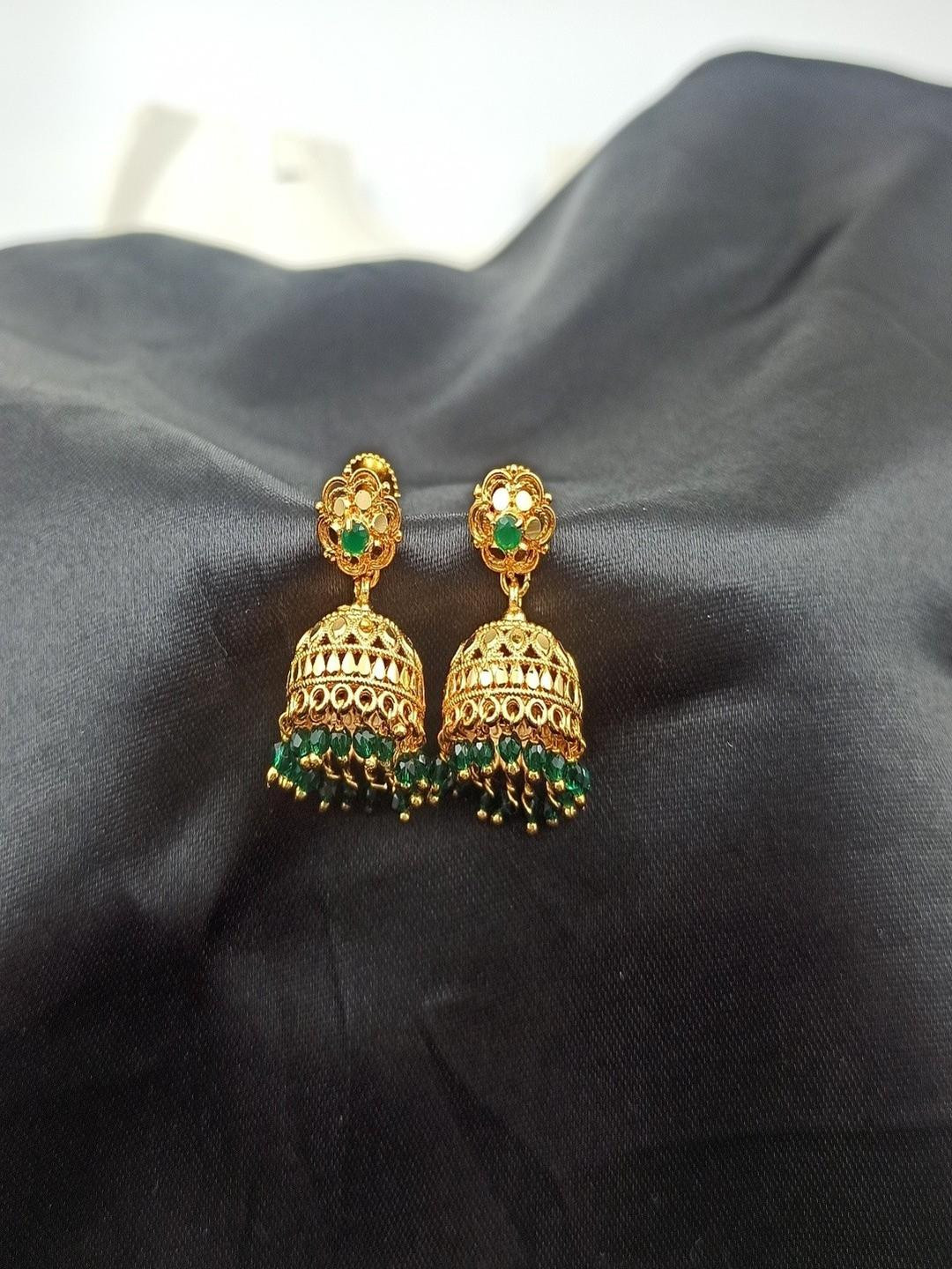 PRS GOLD COVERING Circular Jhumkas Earrings