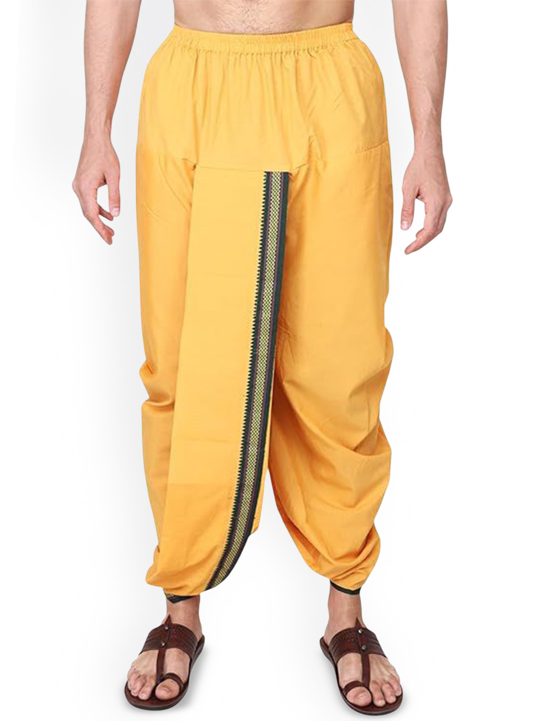 RAMESHWARAM FABRICS Men Solid Pure Cotton Ready to Wear Dhotis