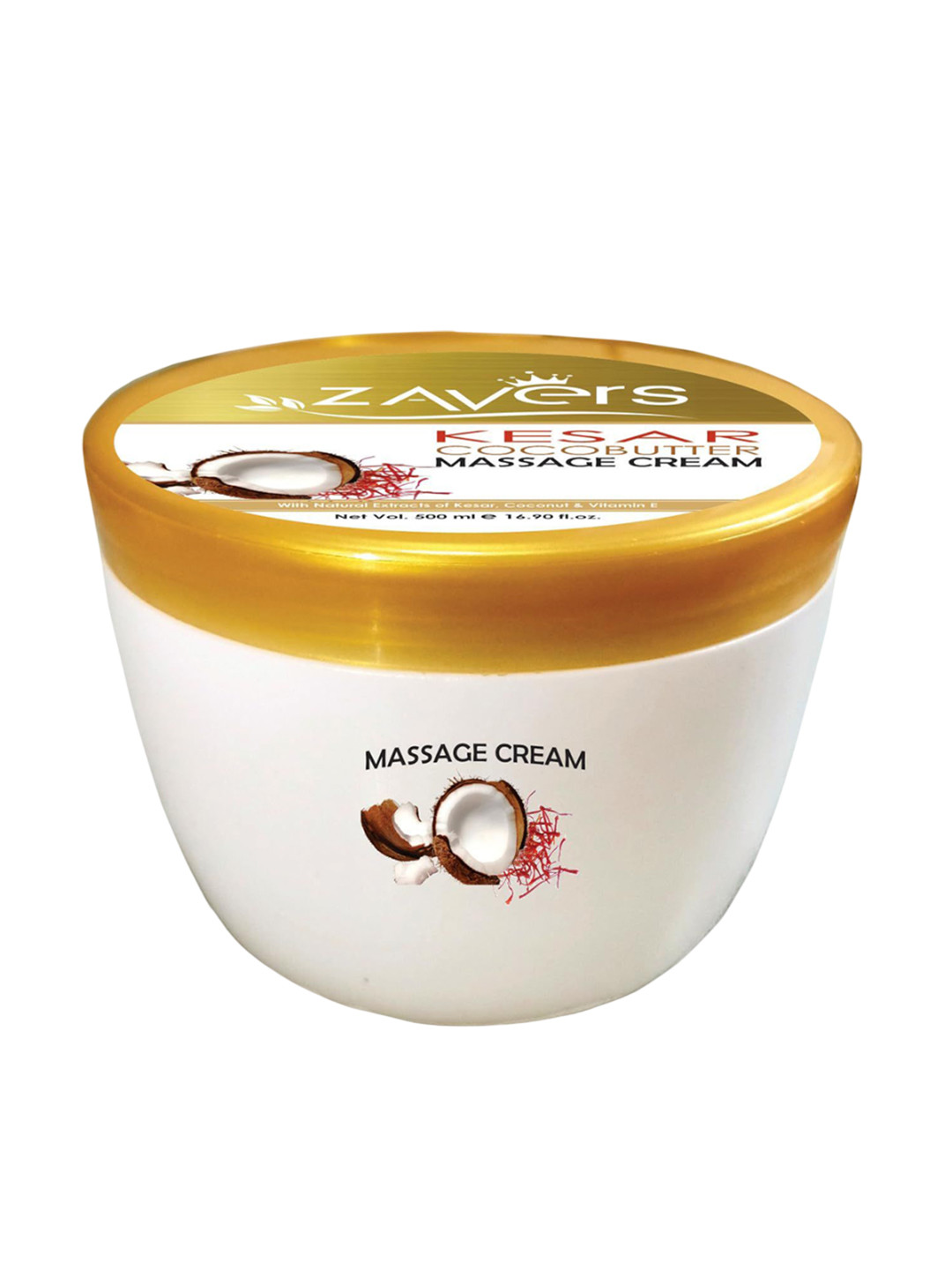 Zavers Kesar Cocobutter Massage Cream For Brightening Skin - 500 ml