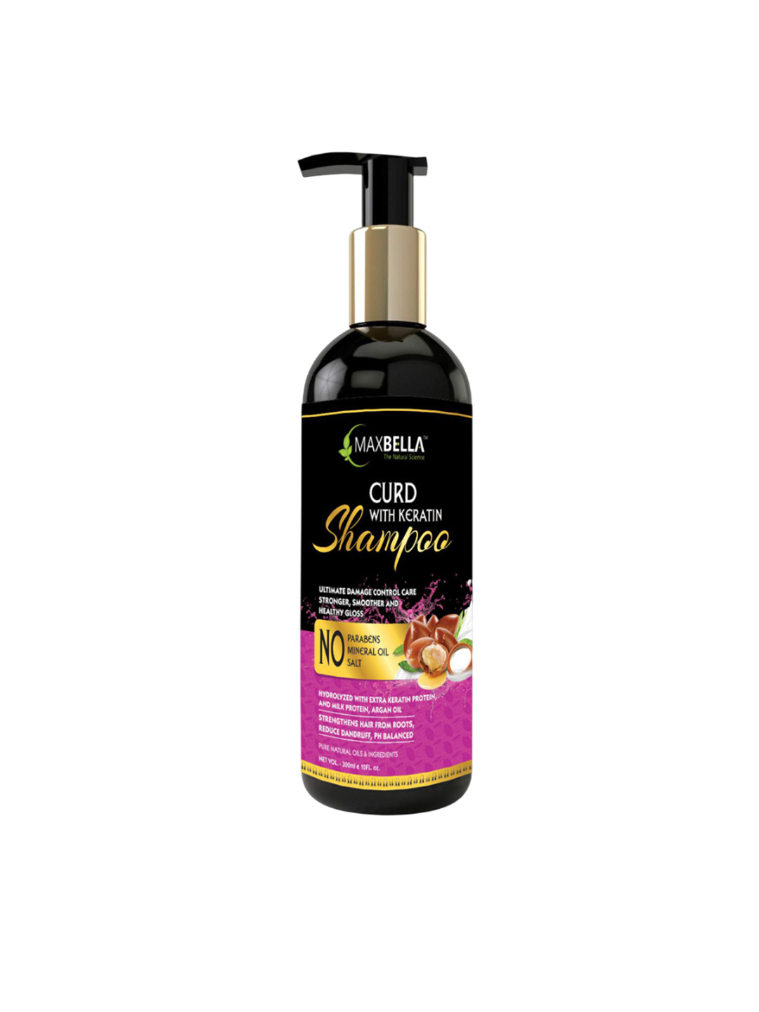 MaxBella Keratin With Curd Shampoo For Smoothing - 300 ml
