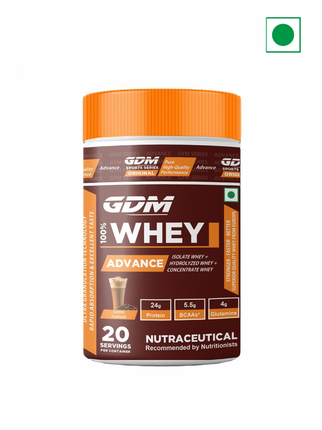 GDM Nutraceuticals LLP Advance Whey Protein - 608 g-Coffee