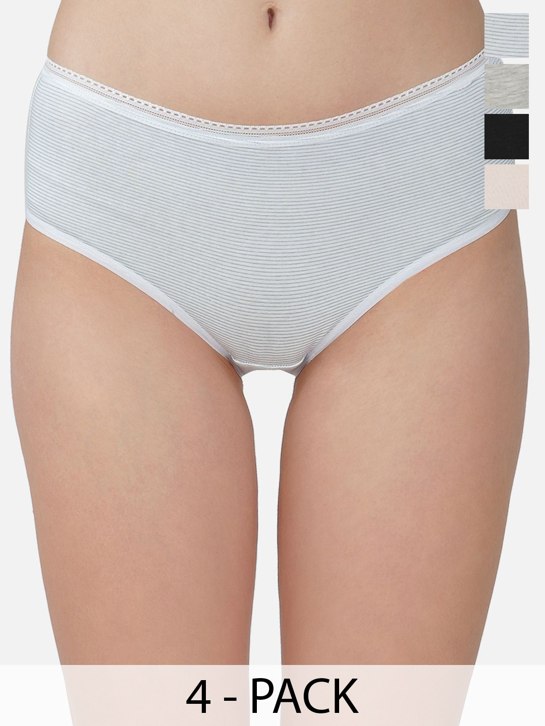 Carlton London Pack Of 4 Assorted Seamless Hipster Briefs CL-HP-S-ASST5-PO4