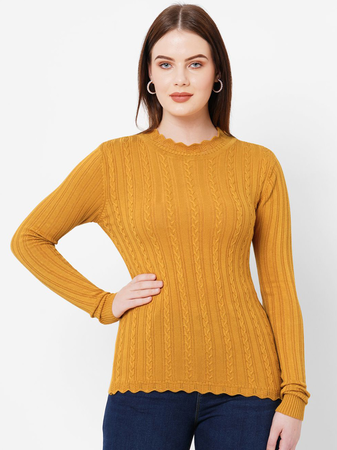 Kraus Jeans Women Cable Knit Pullover