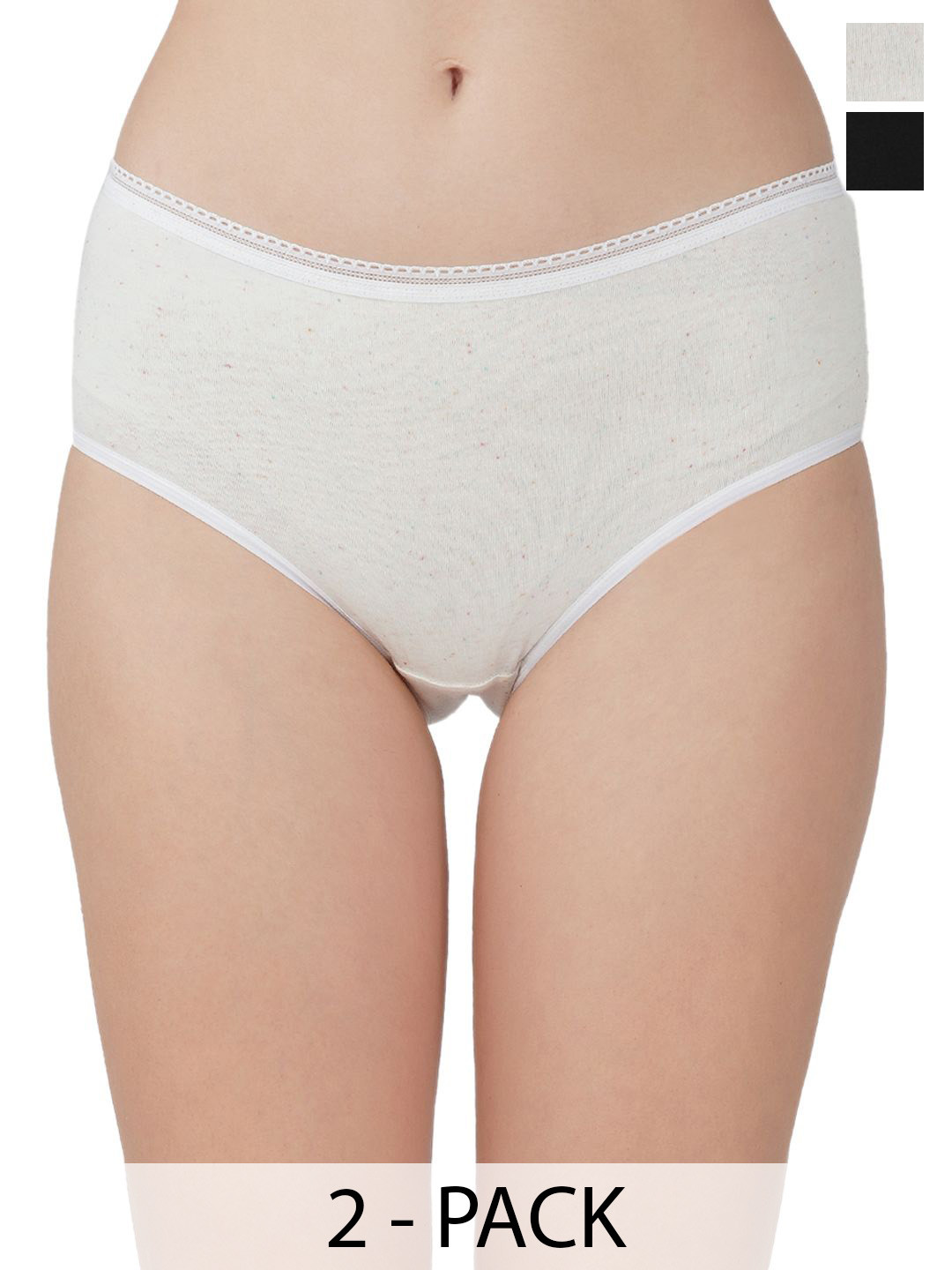 Carlton London Pack Of 2 Cotton Assorted Mid-Rise Hipster Briefs + CL-HP-S-ASST1-PO2