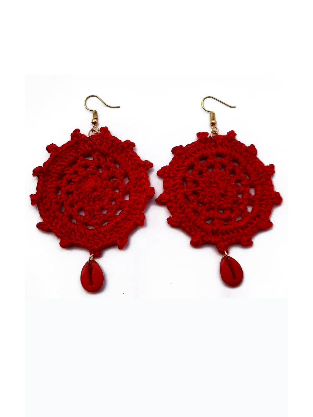 My Little Princess Knitted Circular Drop Earrings