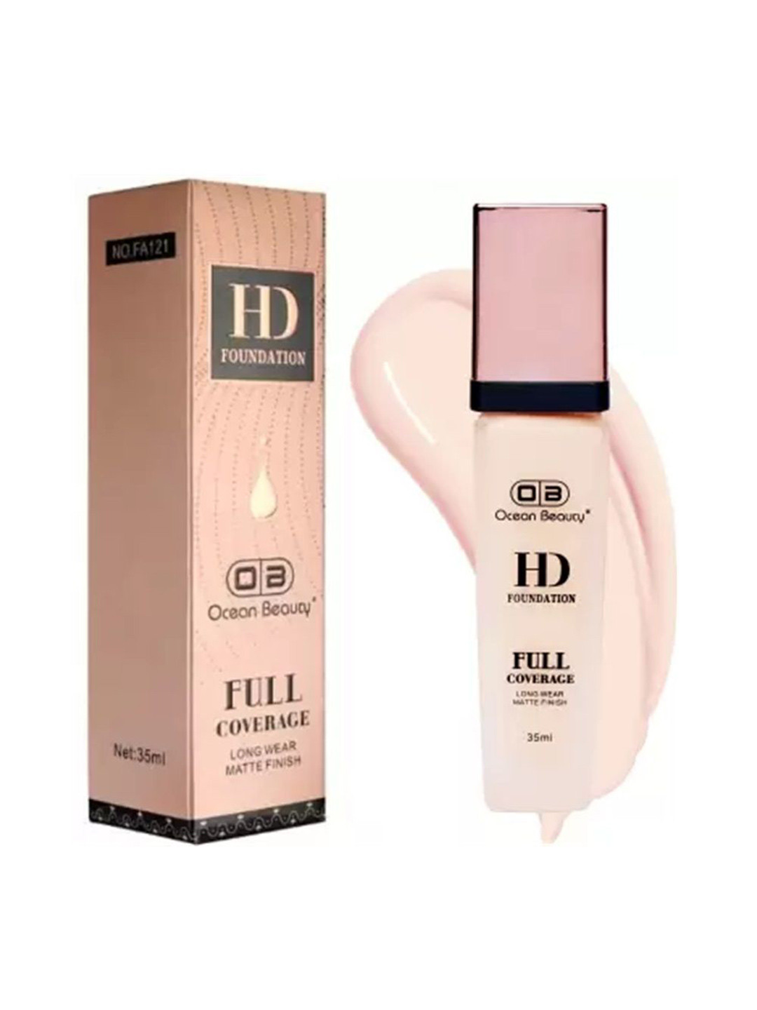 OB Ocean Beauty Full Coverage Long Wear Matte Finish HD Foundation- 35 ml- Shade- 01