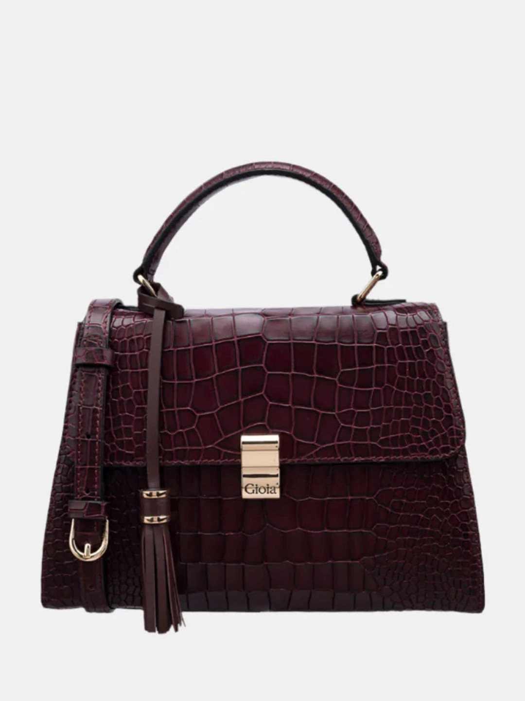 GIOIA Women Wine Leather Maddox Crossbody Bag