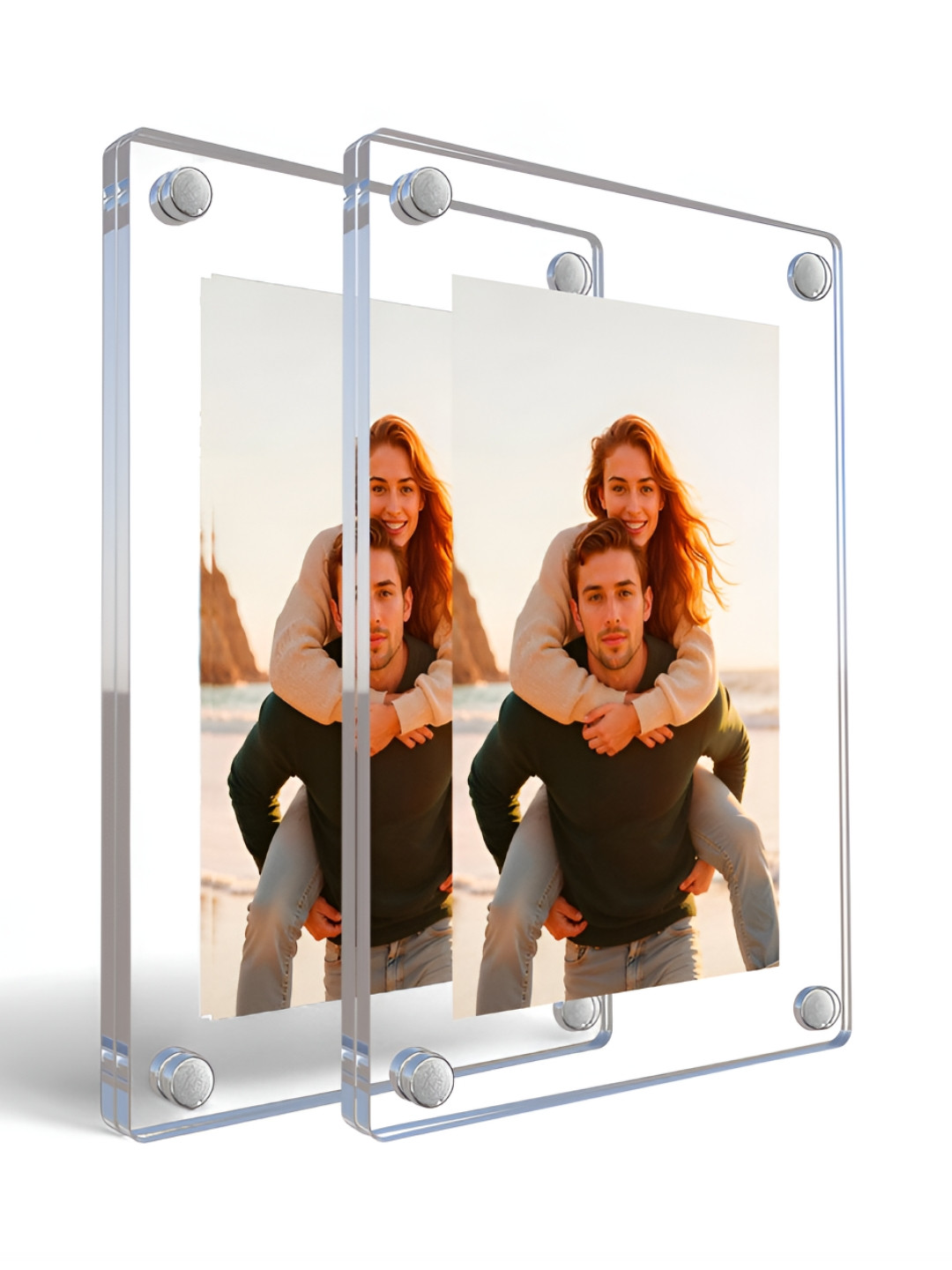 Art Street Acrylic Rectangle Fridge Magnetic Photo Frames