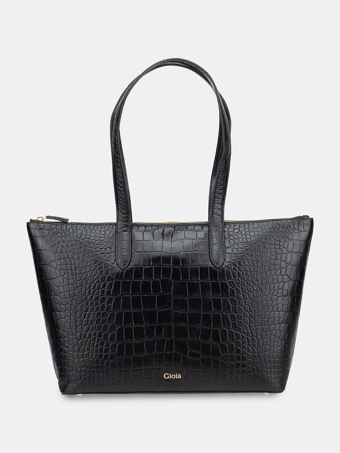 GIOIA Women Black Leather Everyday Essentials Large Tote Bag