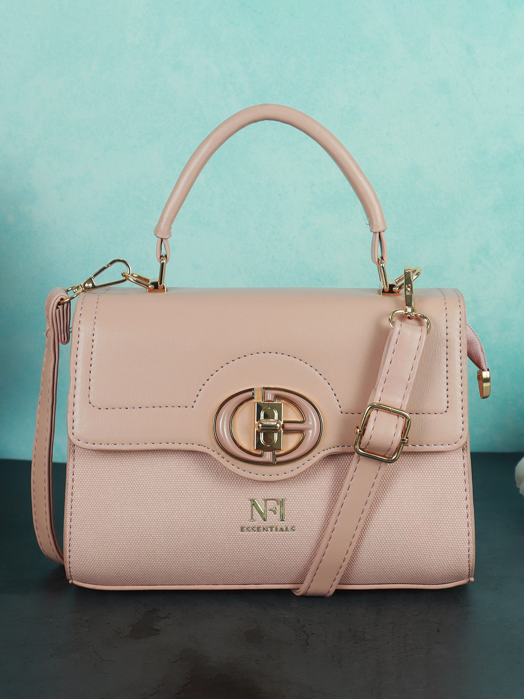 NFI essentials Structured Satchel Bag With Detachable Strap