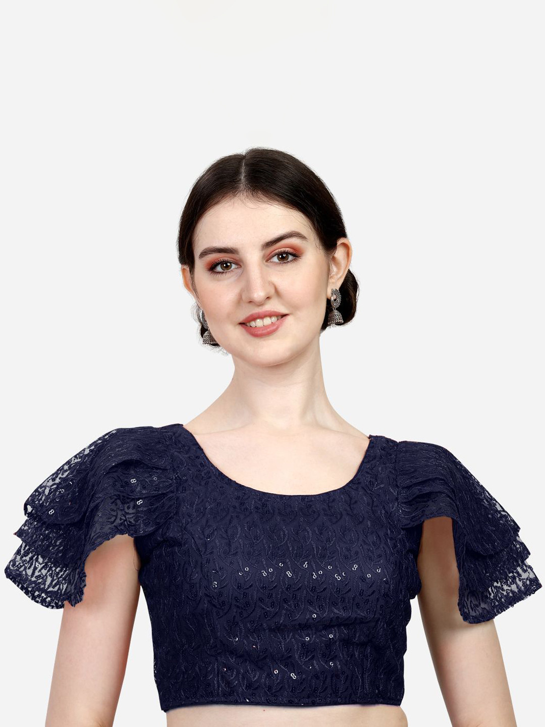 HERE&NOW Ruffle Readymade Saree Blouse