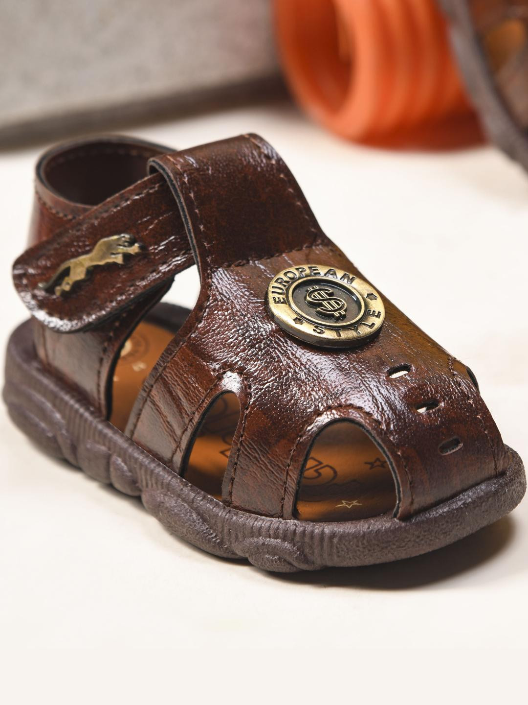 KATS Kids Boys Brown Sports Sandals