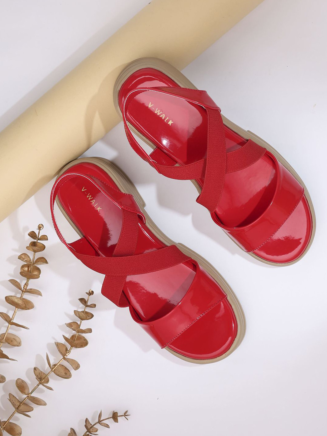 V-WALK Open Toe Platform Sandals