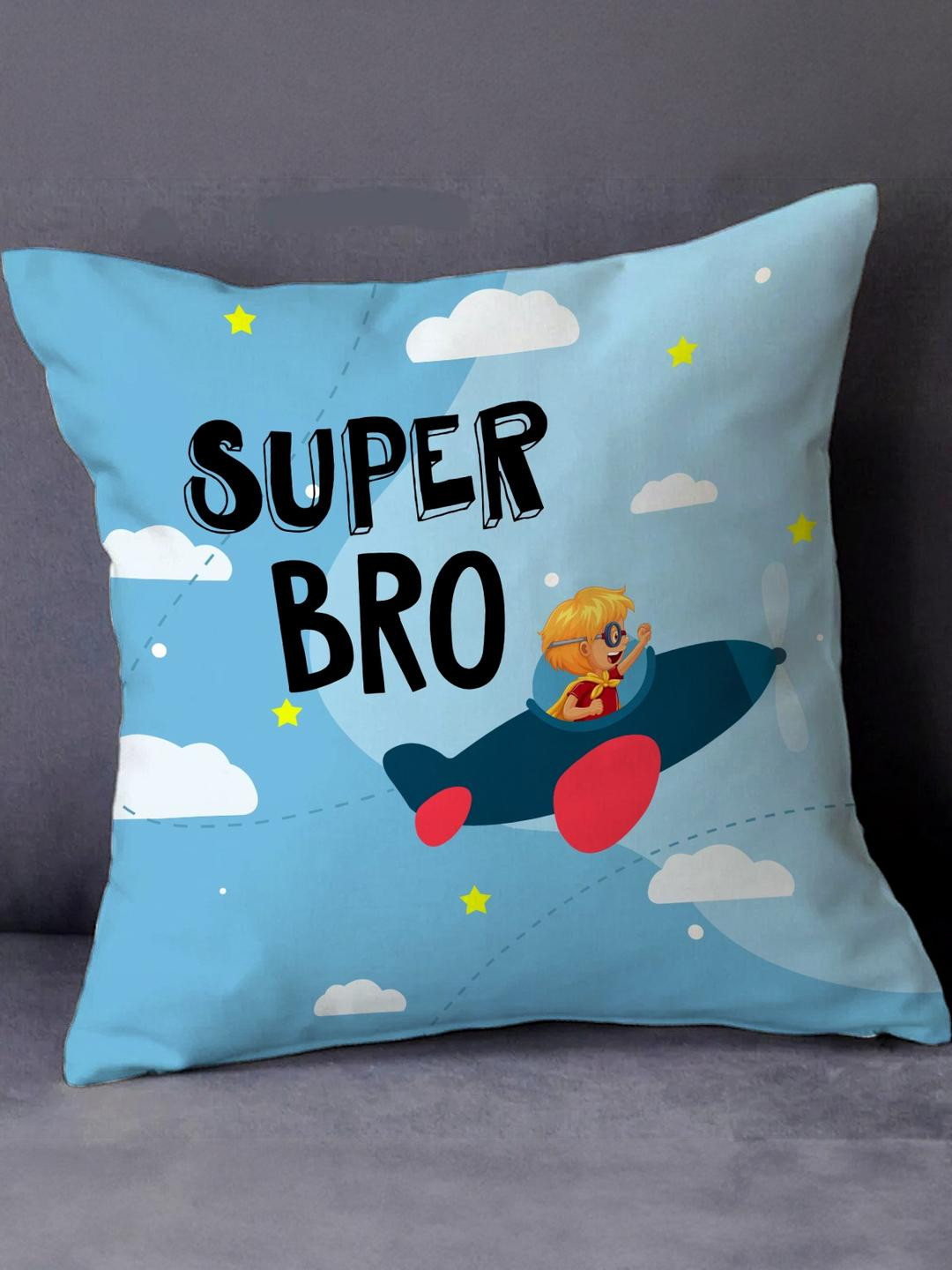SKYTRENDS Multicoloured & Blue Cartoon Characters Satin Square Cushion Covers
