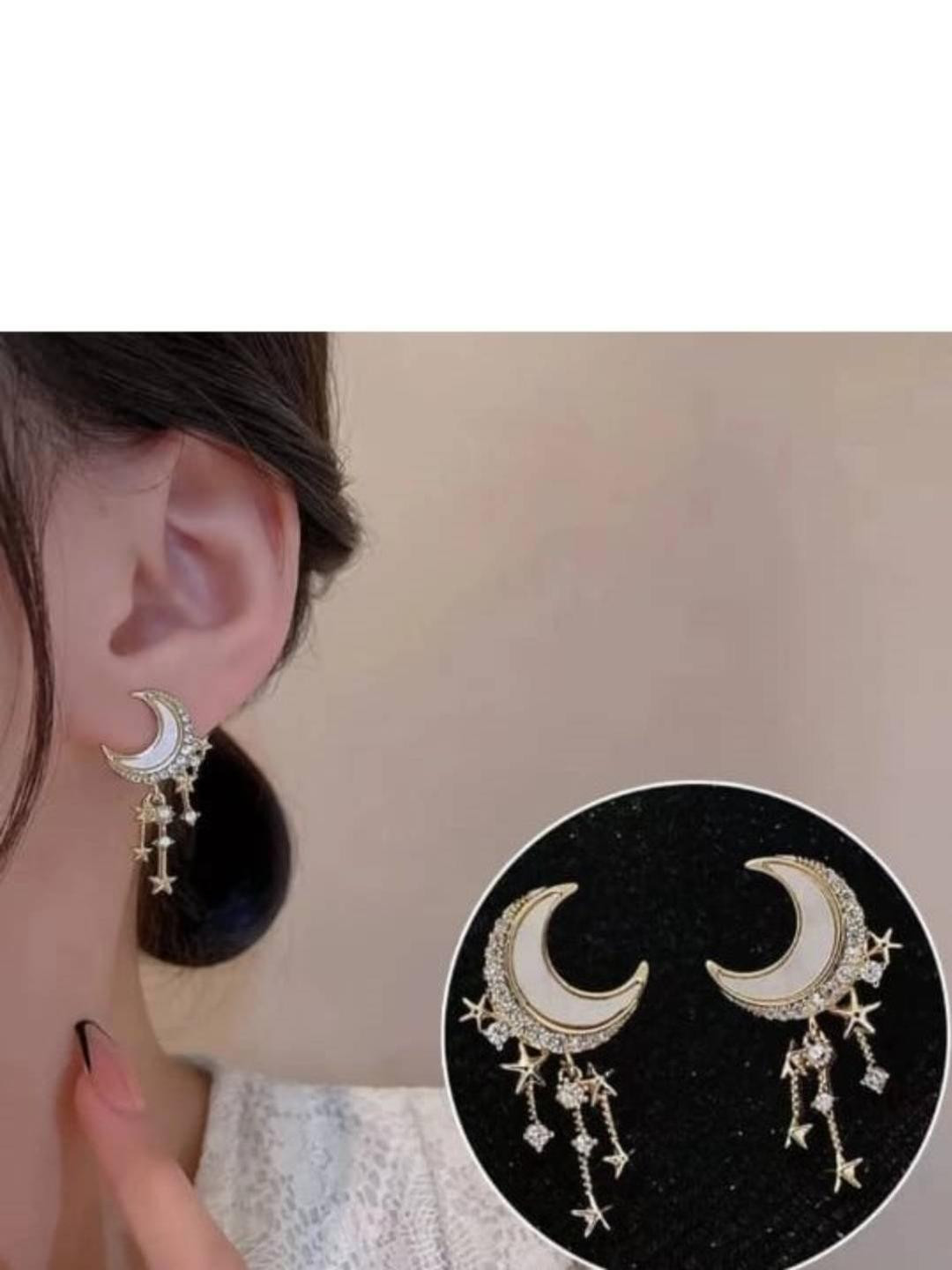 Amrav Quirky Moon Studs Earrings