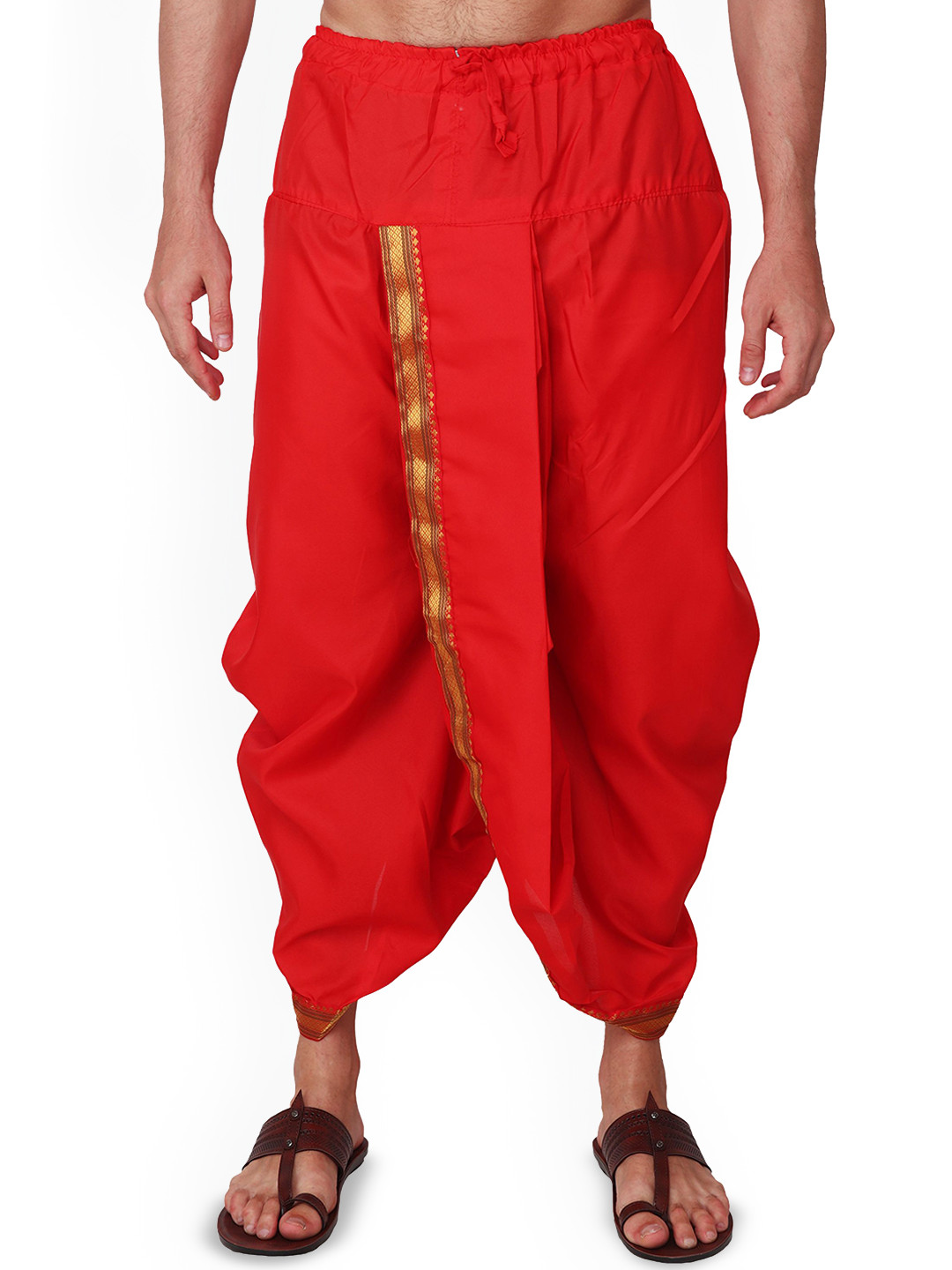 RAMESHWARAM FABRICS Men Woven design With Pleats Dhoti Pants