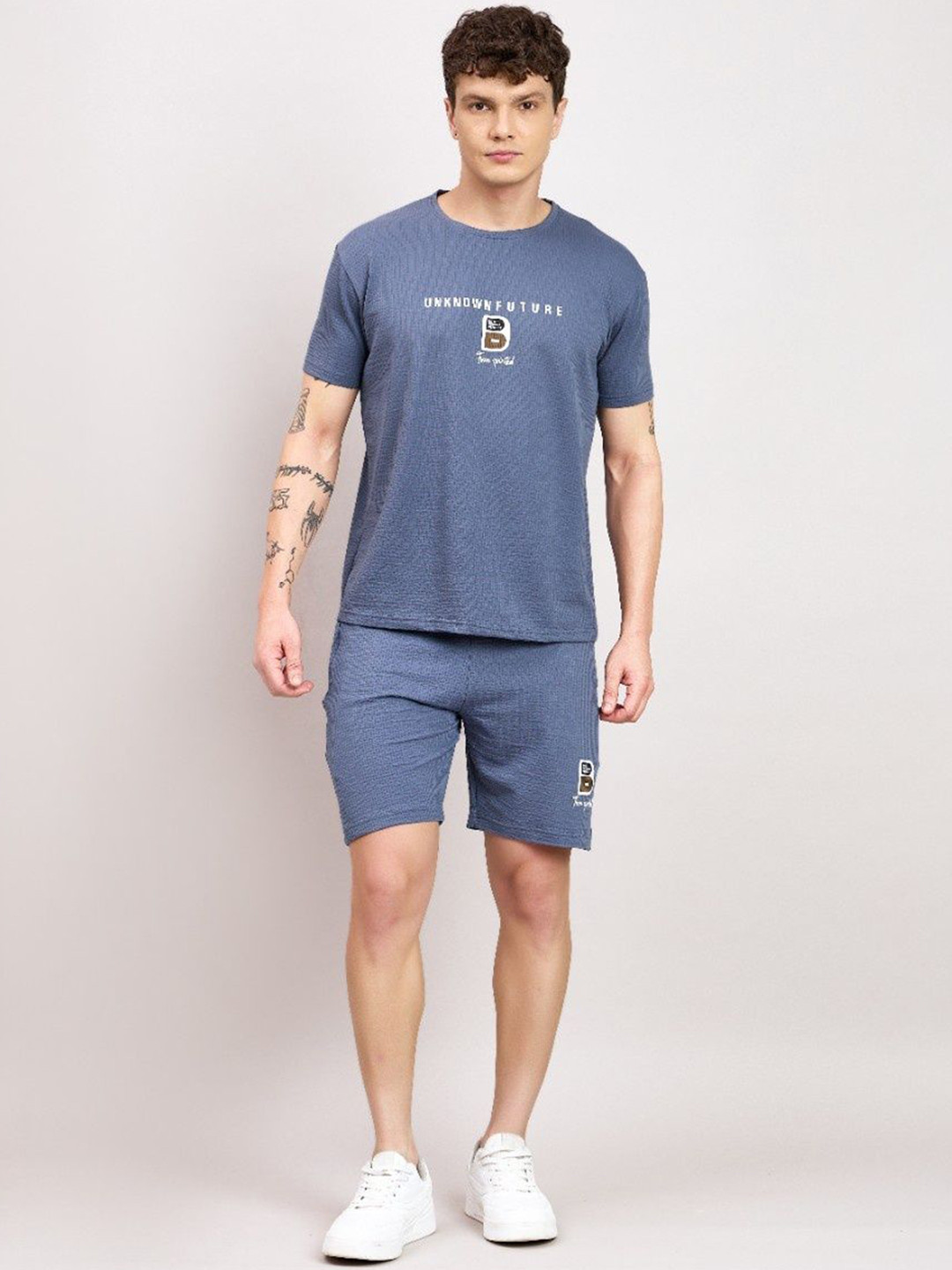 ARRAY Printed Cotton T-shirt With Trousers Co-Ords