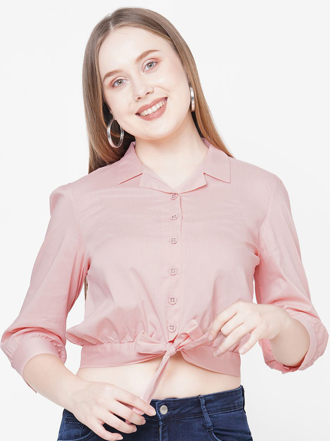 Kraus Jeans Women Slim Fit Pinstripes Casual Shirt