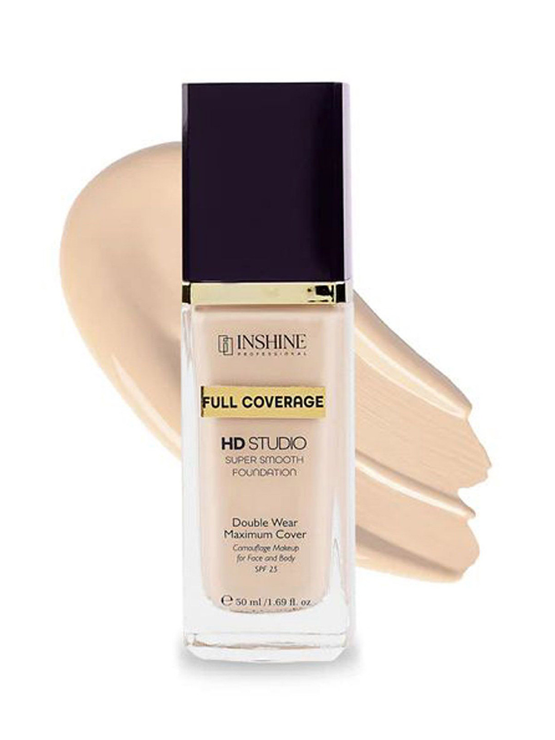 Inshine HD Studio Full Coverage Super Smooth Foundation With SPF 25- 50 ml-Ivory Nude 800