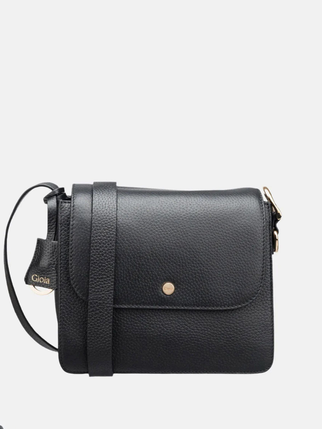 GIOIA Women Black Leather Anna Medium Crossbody Bag