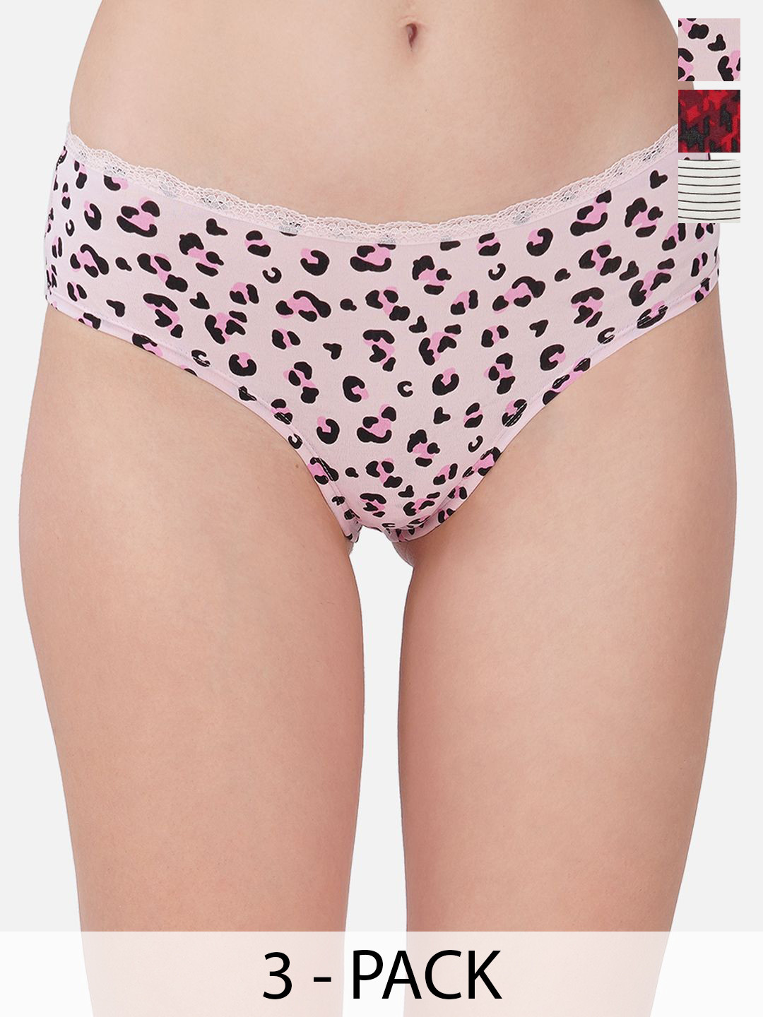 Carlton London Pack Of 4 Cotton Assorted Hipster Briefs + CL-BK-P-ASST2-PO4