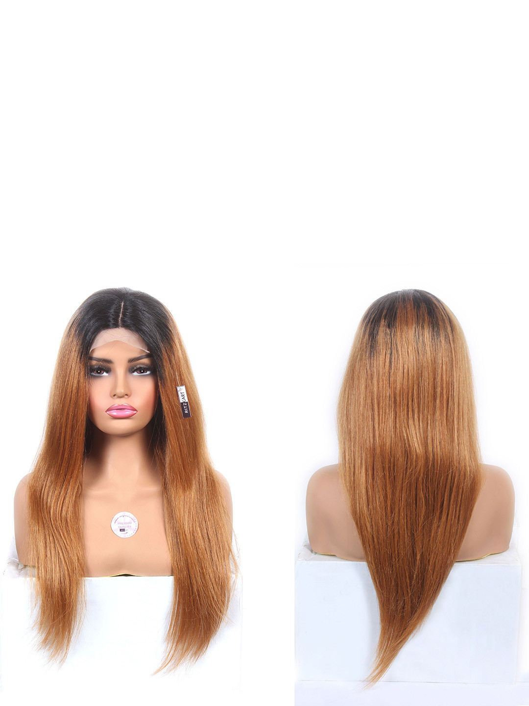 RITZKART Clip In Straight Toupee Hair Extension- Golden Brown- 26 Inch