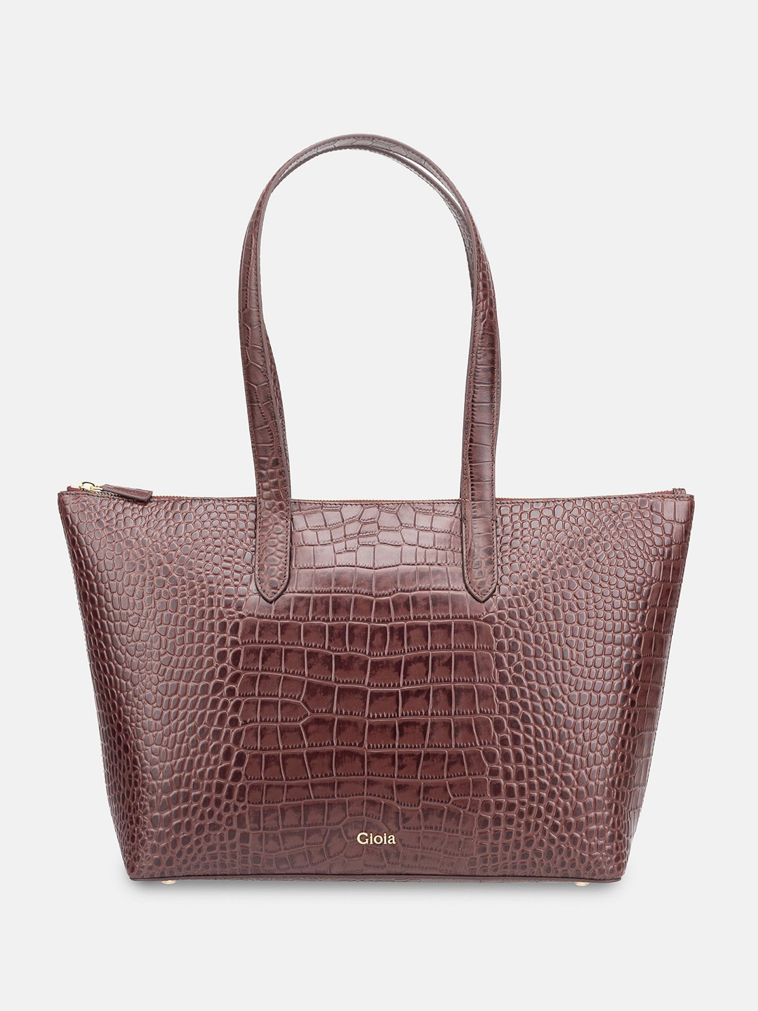 GIOIA Women Mahogany Leather Everyday Essentials Large Tote Bag