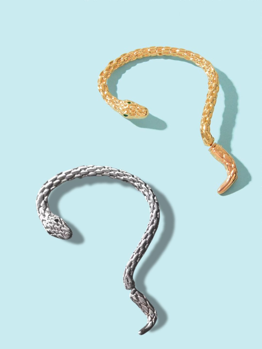 FIMBUL Set of 2 Rhodium-Plated Animal Shaped Ear Cuffs