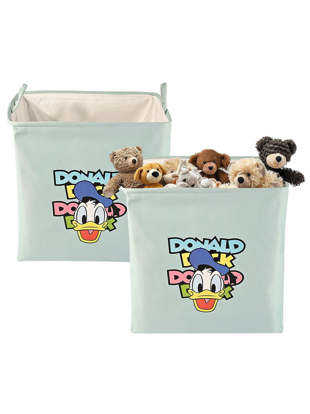 Aura 2-Pcs Blue Big Foldable Storage Box With Handles -75L