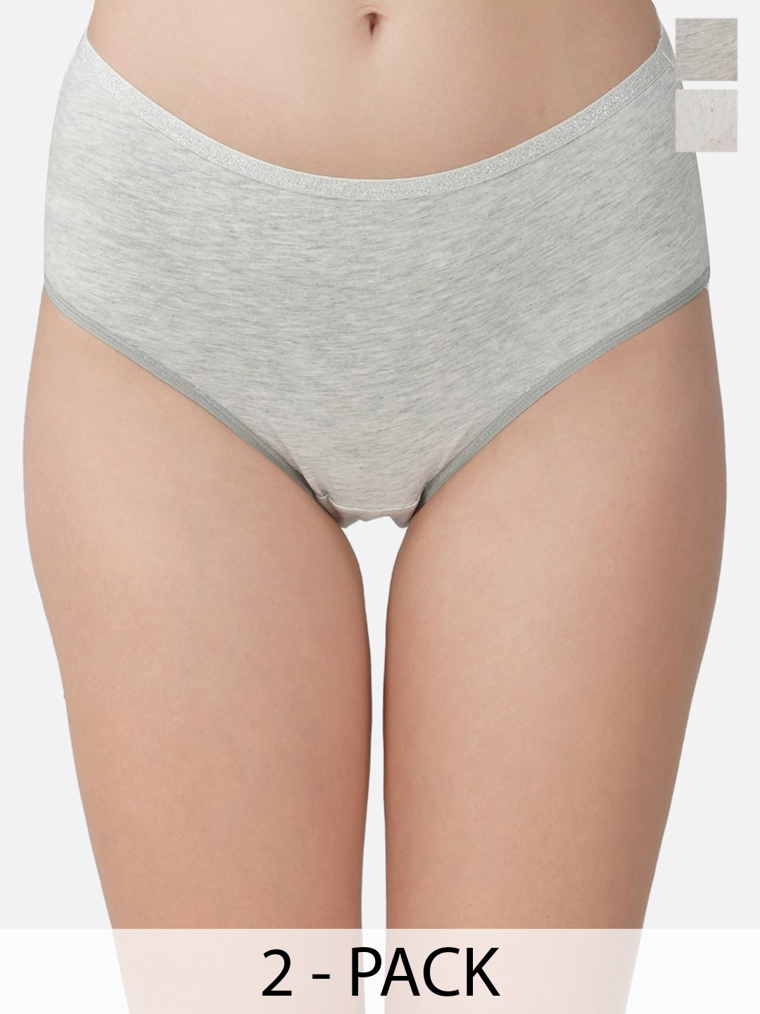 Carlton London Pack Of 2 Assorted Mid-Rise Hipster Briefs + CL-HP-S-ASST7-PO2