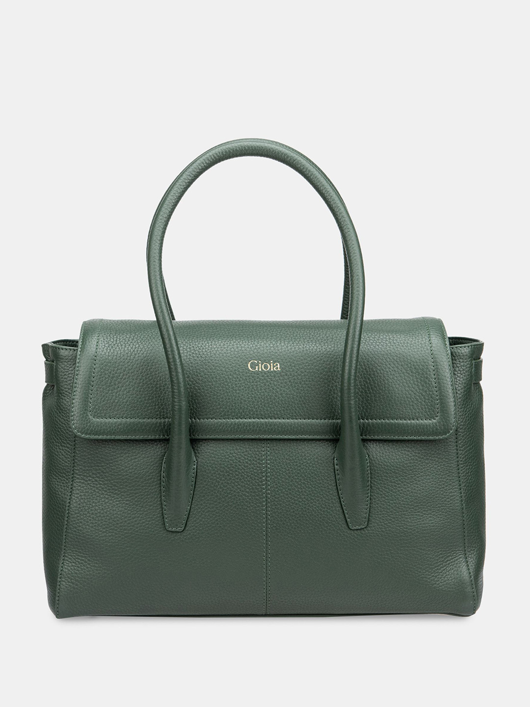 Gioia Women Dark Green Leather Anna Flapover Tote Bag