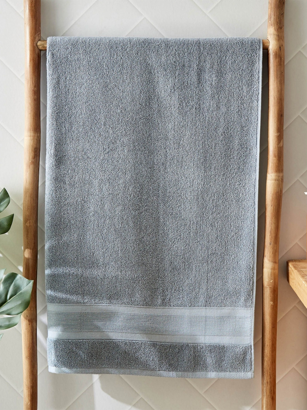 Home Centre Blue Cotton 500 GSM Bath Towel